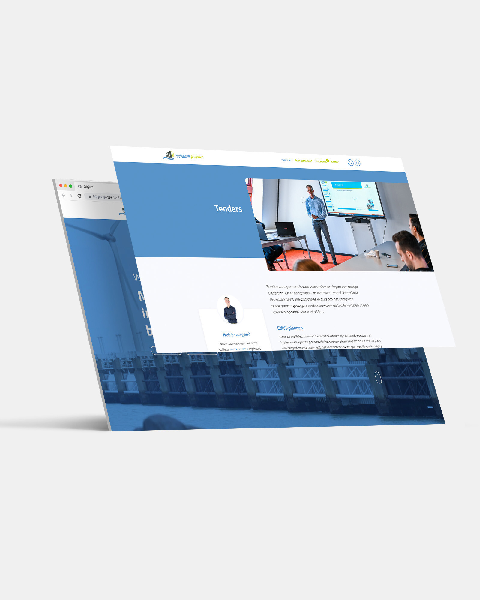 SiteMockup Waterland projecten uai