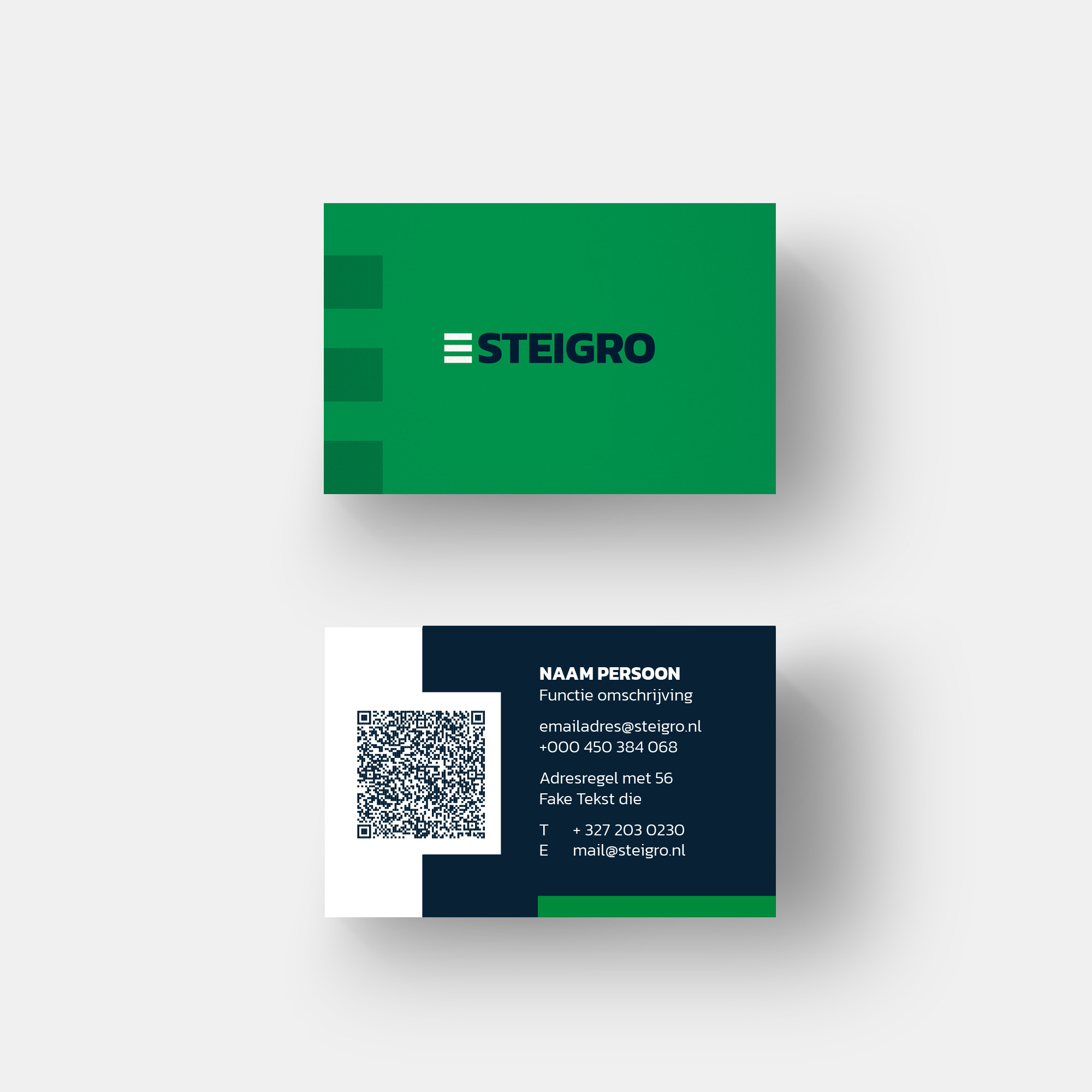 Mockup visitekaartje steigro fake
