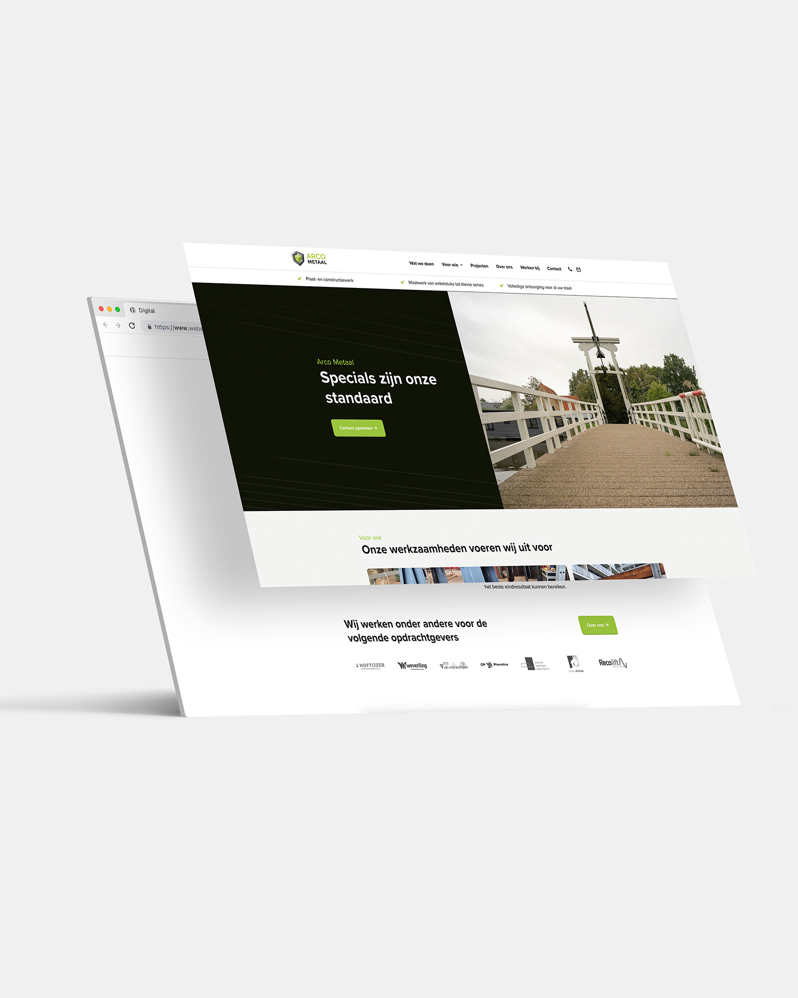 Mockup web arco metaal uai