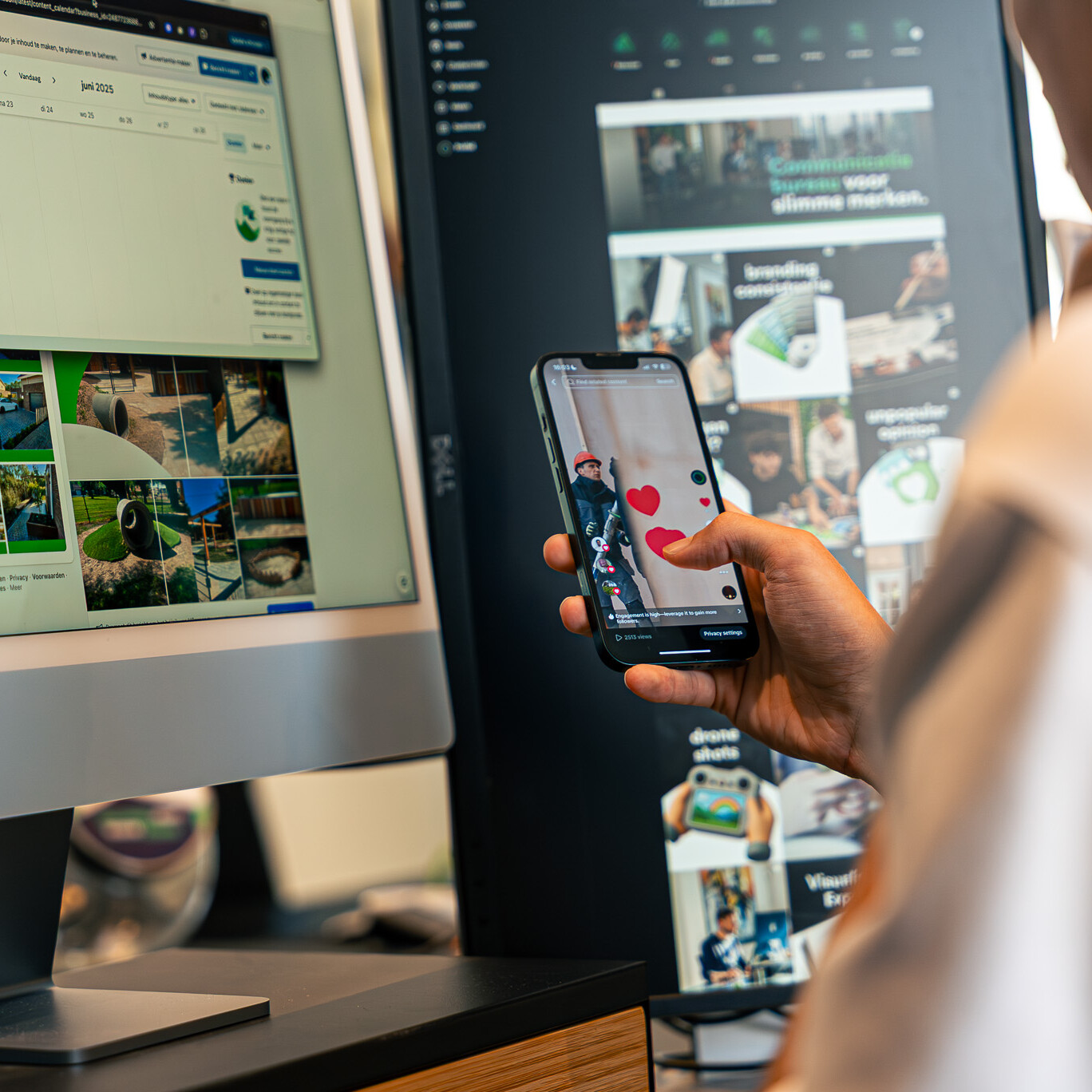 Reageren op een social media post marketingbureau